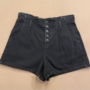 American Eagle High Rise Paperbag Mom Short Black Size 4 New With Tags